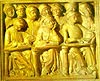 Bas-relief of medieval students at University